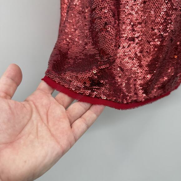 Free People Time To Shine Allover Sequin Slip Dress Size XS Red Mini Glam Grunge - Picture 7 of 13